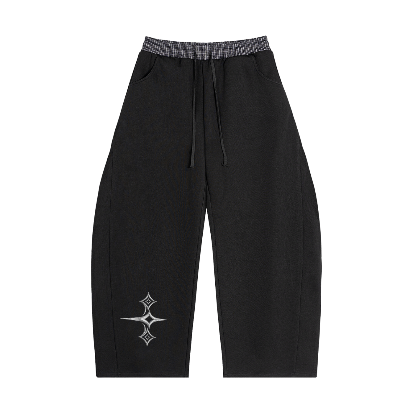 Plaid Waistband Barrel Sweatpants