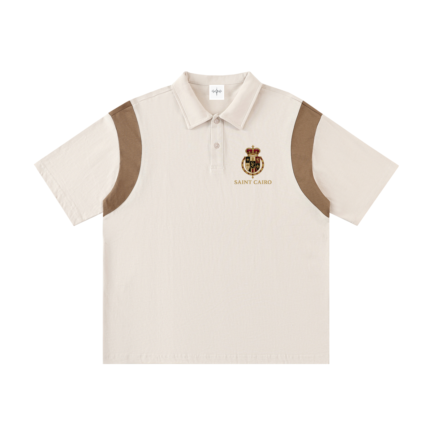Contrast Panel Cotton Polo Shirt