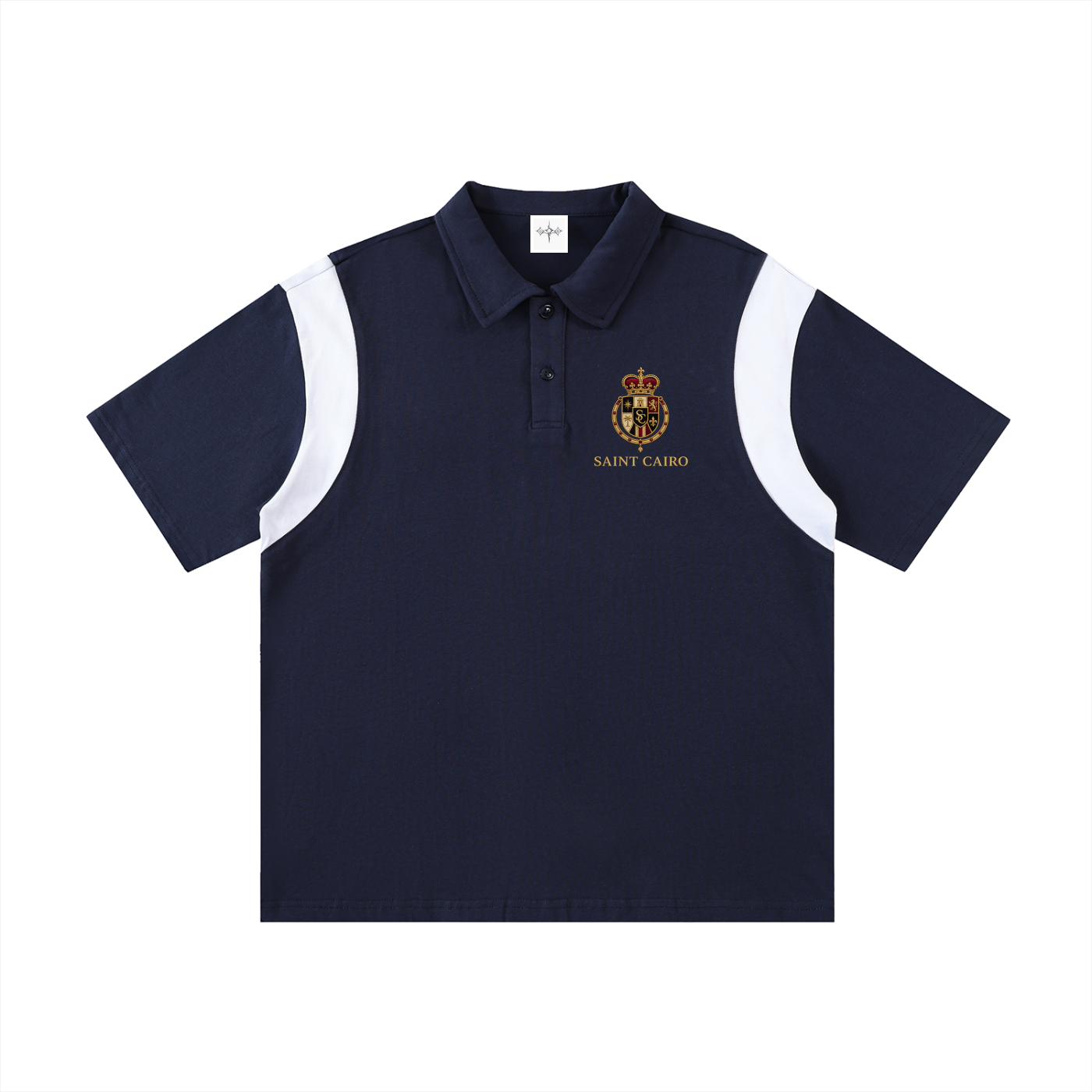 Contrast Panel Cotton Polo Shirt