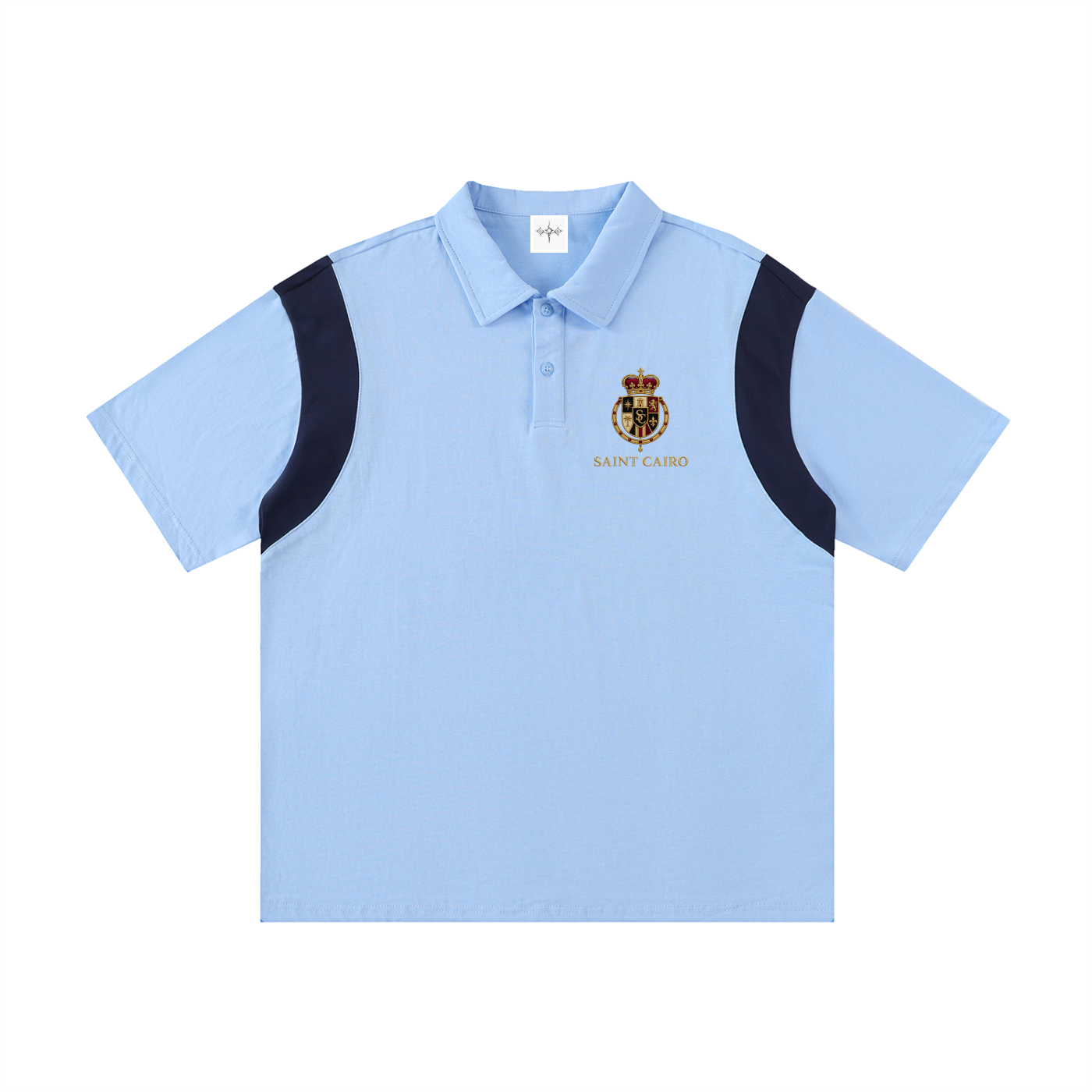 Contrast Panel Cotton Polo Shirt