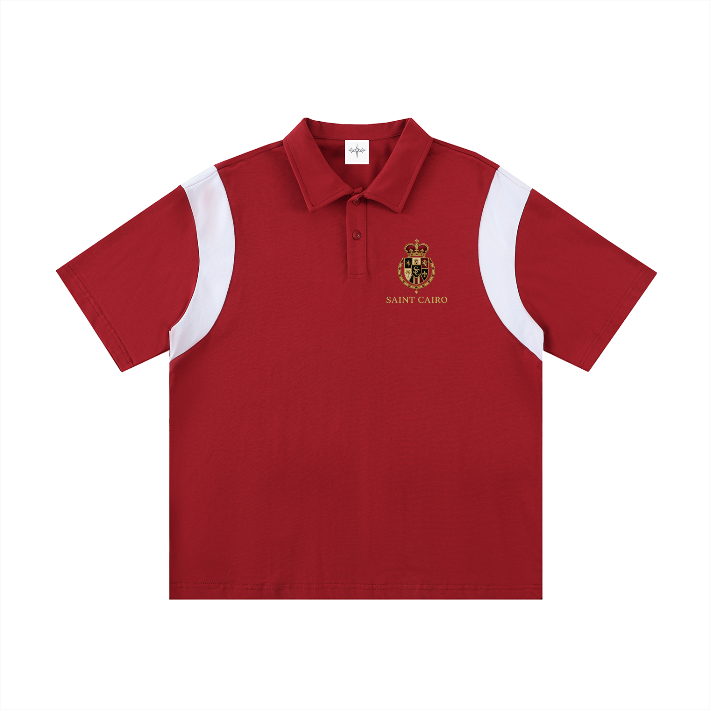Contrast Panel Cotton Polo Shirt